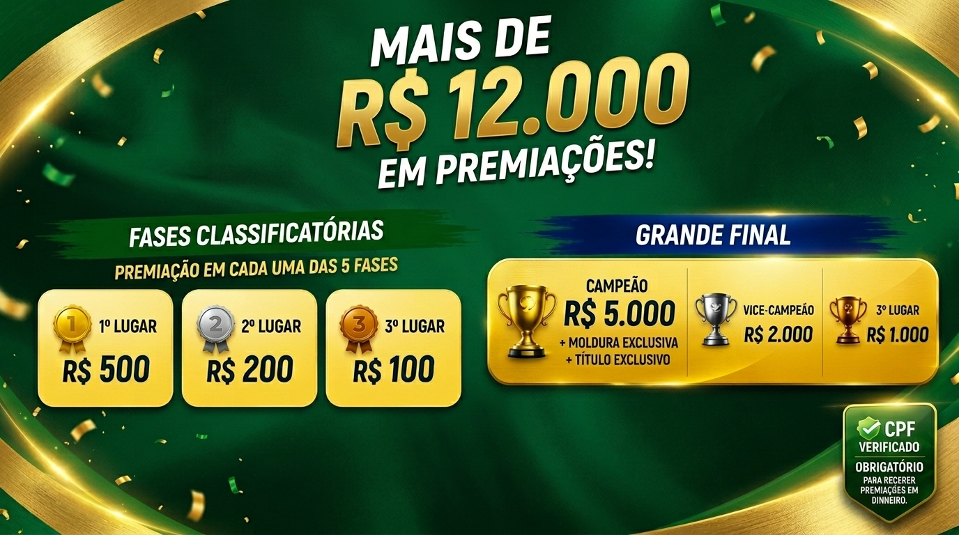 Mais de R$ 12.000 em premiações no Evento da Copa
